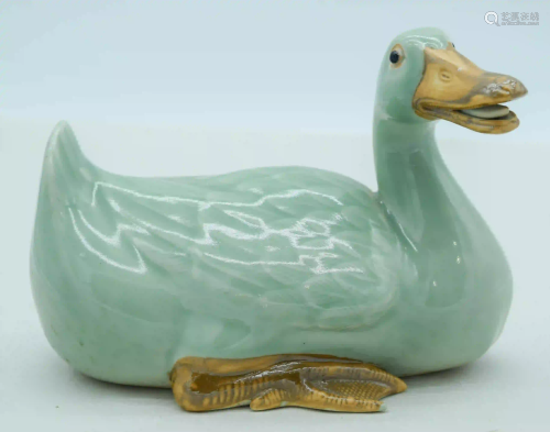 A Chinese Celadon duck 20 x 14cm.