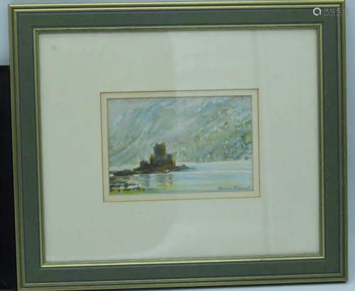 A framed Watercolour by Bernie O'Donnell of Eilean