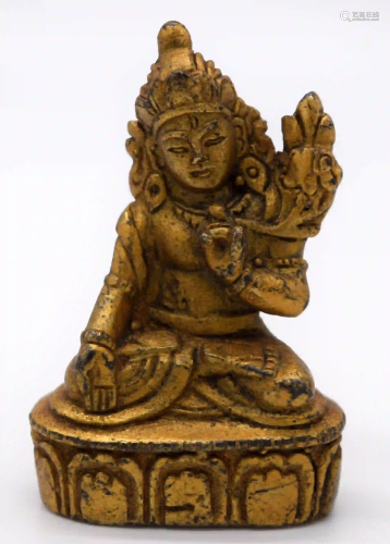 A small Chinese Tibetan bronze Buddha 6 cm .