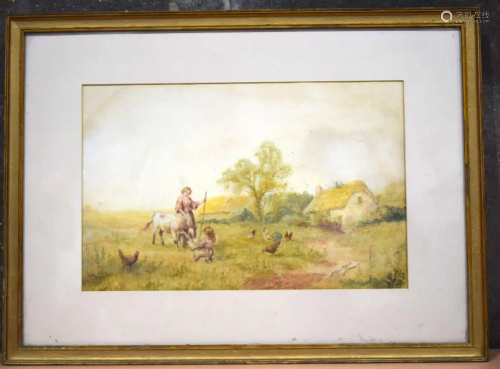 European school Watercolour of a rural scene 44 x 28cm.