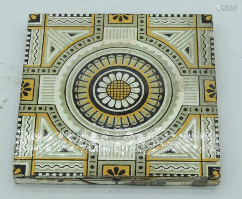 Two Victorian Minton Aesthetic China works tiles 15