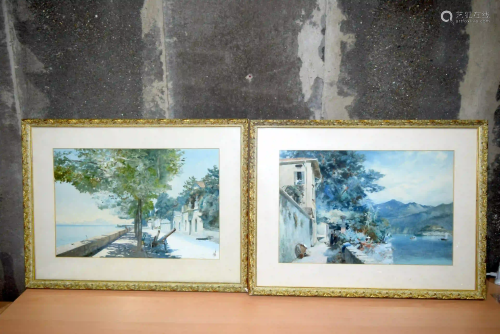 European school pair of framed Watercolours both