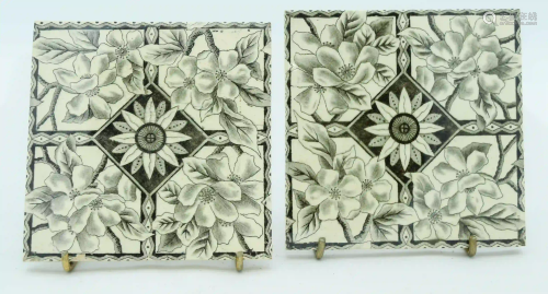 Two Victorian Aesthetic tiles 15 x 15cm (2).