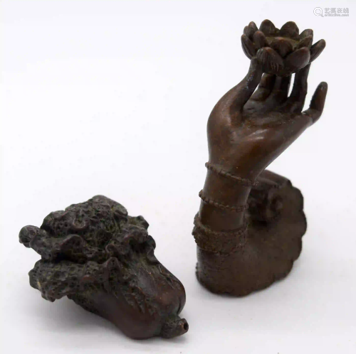 A Japanese small bronze Incense burner in the shape of