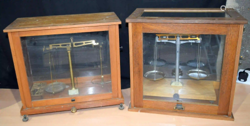 A Gallenkamp cased set of precision scales together