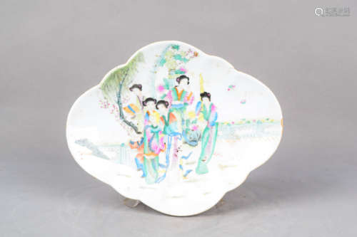 A Multicolored Figure Porcelain Plate