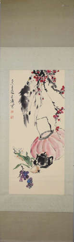 A Chinese Flower-and-plant Painting, Wang Xuetao Mark