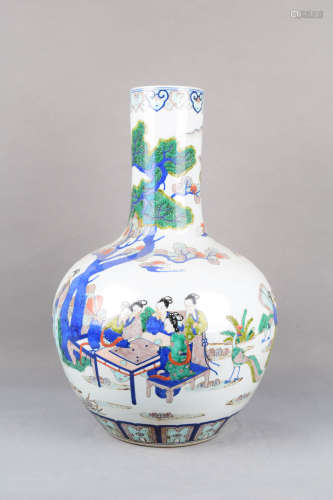 A Multicolored Figure Porcelain Tianqiuping
