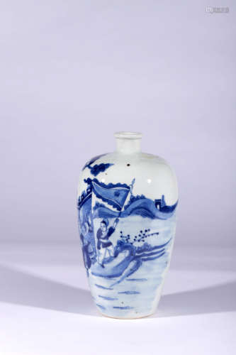 A Blue and White Figure Porcelain Meiping