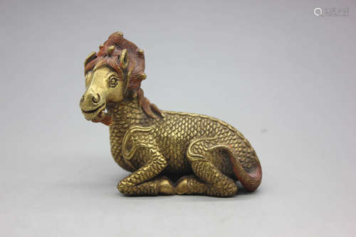 A Gilding Copper Beast Ornament