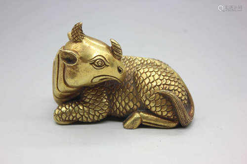 A Gilding Copper Beast Ornament