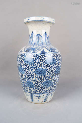 A Blue and White Flower Porcelain Vase