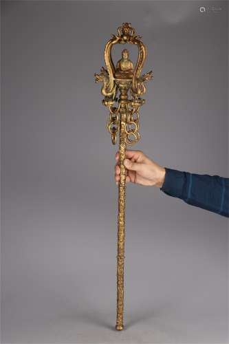 A Chinese Gilt Bronze Instrument
