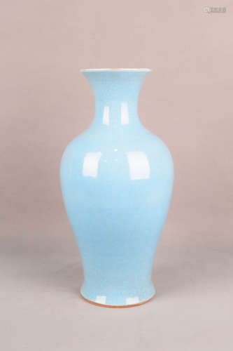 A Celeste Glazed Porcelain Vase