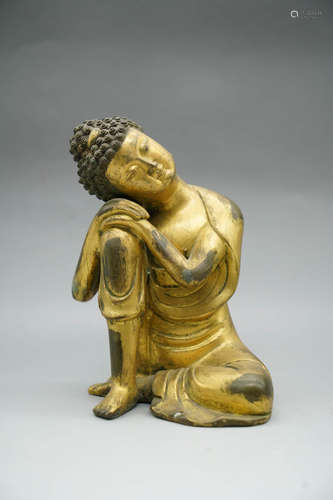 A Gilding Copper Sitting Buddha Statue