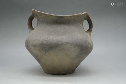 A Double-eared Ancient Ceramic Jar