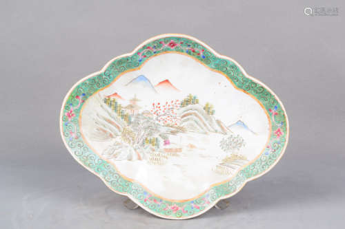 A Colored Landscape Porcelain Plate