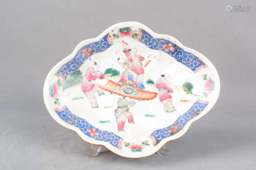 A Multicolored Figure Porcelain Plate