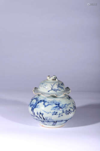 An Eight Immortal Porcelain Jar and Cover