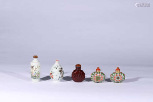 A Set of Porcelain Snuff Bottles