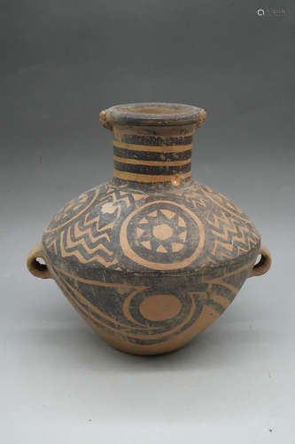 A Double-eared Ancient Ceramic Vase