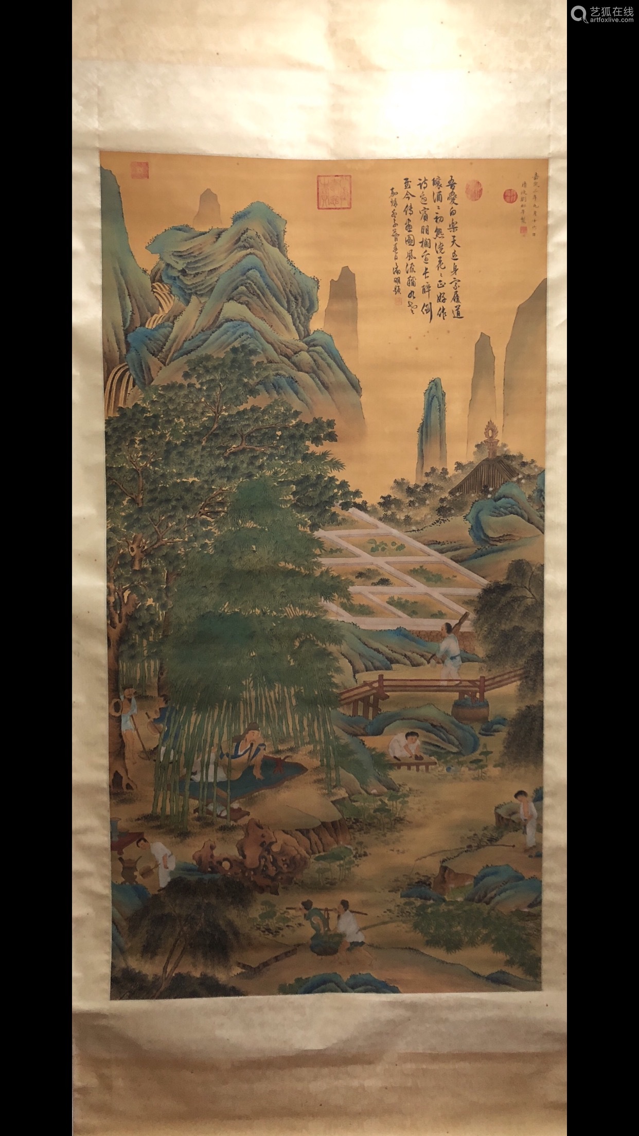 刘松年 山水人物 立轴
