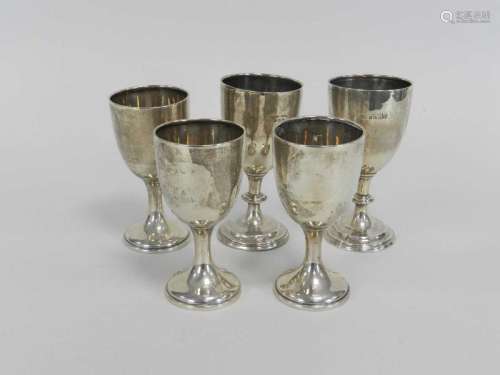 Five silver cups