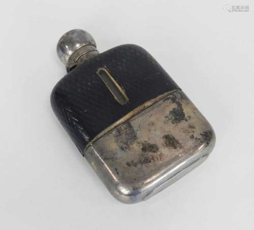 A silver mounted hip flask,