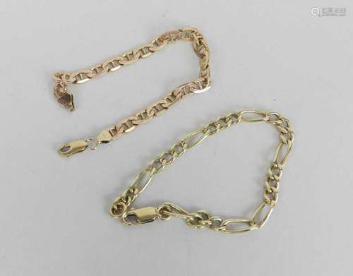 Two 9ct gold curb link bracelets