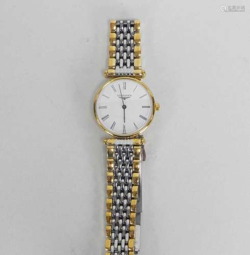 A Longines stainless steel and gilt wristwatch