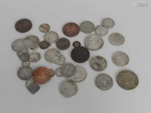 A collection of British silver and copper coins
