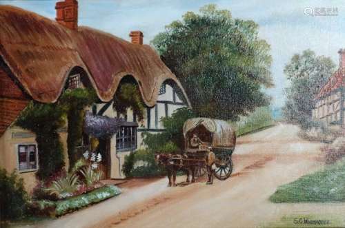S.G. Woodhouse, Cropthorne Post Office, Worcestershire oil on canvas