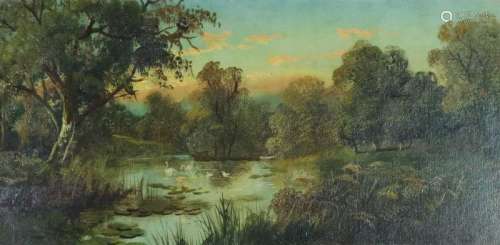 J Lewis (British School 19th Century), Pair of River Scene Oils oil on canvas