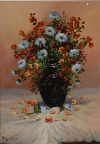 Mary Shaw (British School 20th Century) Pair of Still Life Studies oil on board