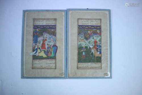 A Pair of Persian School Watercolours