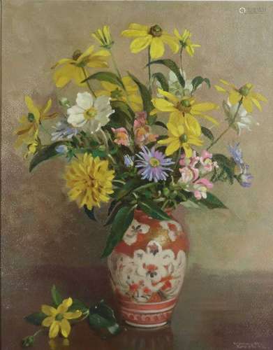 Kenneth Brookes (British School), Still Life of Spring Flowers