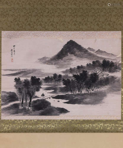 清時代 西園 方濟  行旅圖 A Chinese Painting