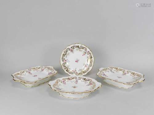 Mid-19th century English porcelain dessert service