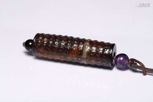 古玉管 A Jade Cylindrical Beads