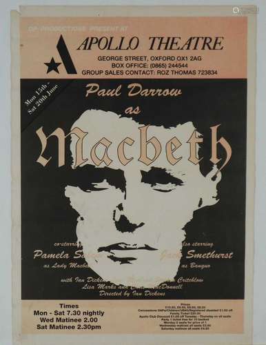 Theatrical Poster for Macbeth at Apollo Theatre Oxford