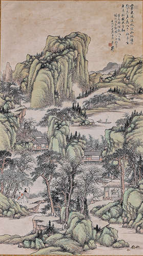 A Chinese Painting  顧頤 東風溪水綠幽林