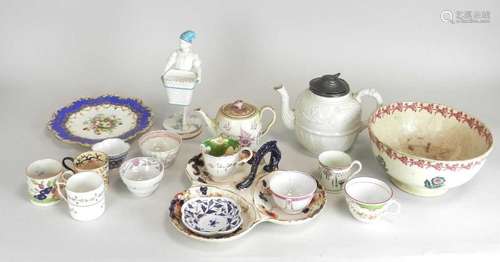 A group of predominantly British pottery and porcelain, late 18th and 19th century, including a