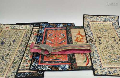 A Collection of 20th Century Chinese Embroidery Sleeve Panels