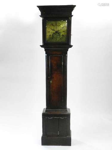 An 18th century oak, 8-day, longcase clock, with a 12