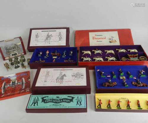 A large collection of Britains and other military lead figures, mainly in boxed sets and limited