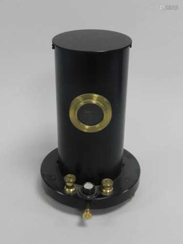 A Philip Harris Ltd, Birmingham mirror galvanometer, no. 19380, cylindrical black metal case,