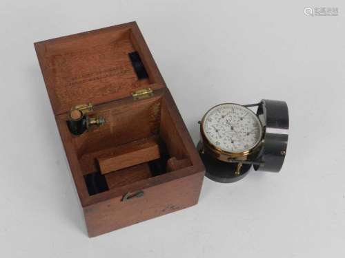 An Elliot anemometer in mahogany case.