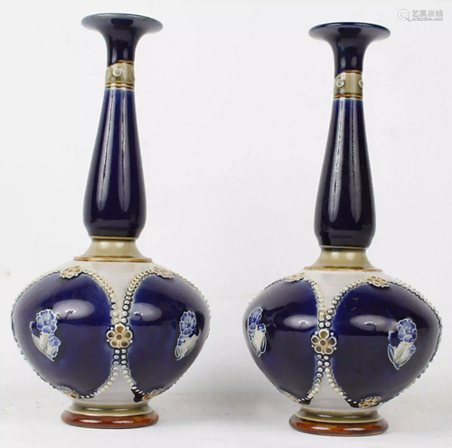 PAIR OF ROYAL DOLTON VASES ABBOTS / WEBB / AYLING