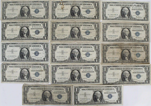 FIFTEEN SILVER CERTIFICATES