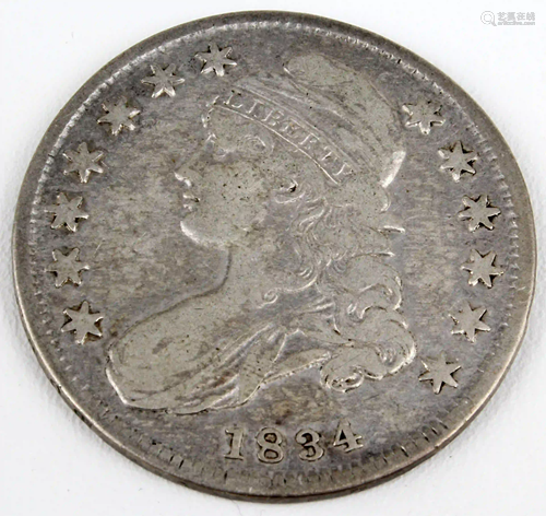 CAPPED BUST HALF DOLLAR 1834 SMALL DATE